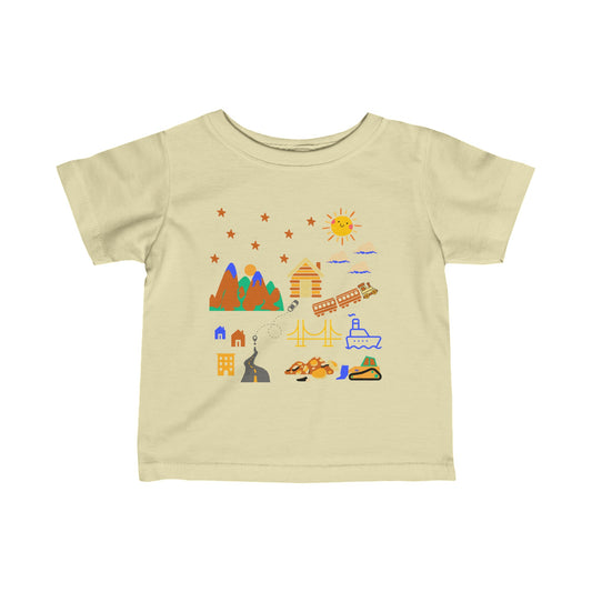 Adventurous Baby Boy T-shirt, Collage Style Baby T-shirt, Father's Day Gift, Baby Boy Clothes, Baby Shower Gift, Kid Core Baby Outfit, Baby Tee